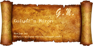 Gulyás Miron névjegykártya