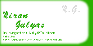 miron gulyas business card